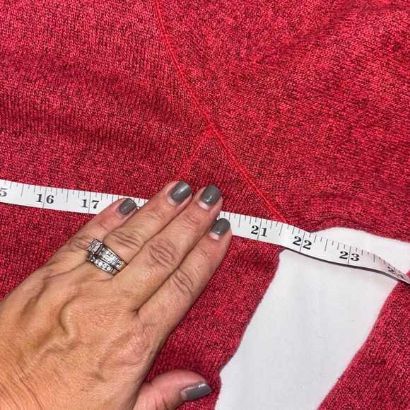 The North Face Red Heathered Fleece 1/4 Zip Hoodie Women's M - Picture 10 of 11